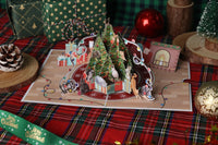 Cat Christmas Tree Fairy Lights Greeting Card