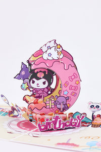 Kuromi Birthday Cake Crescent Moon Greeting Card