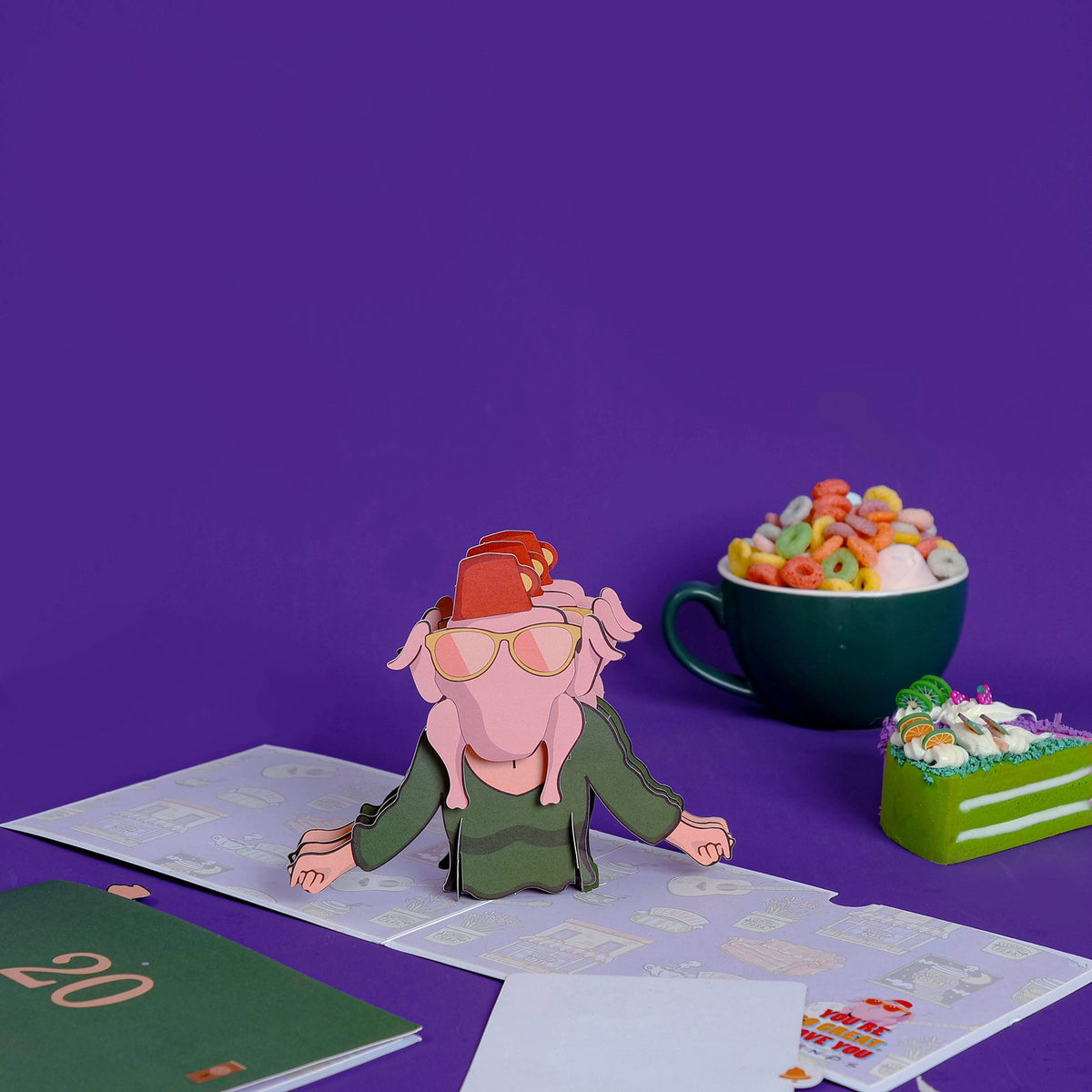 Piglet Piggyback Creative 3D Pop Up Card