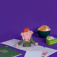 Piglet Piggyback Creative 3D Pop Up Card