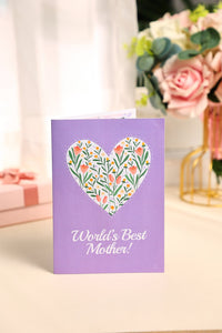 Purple Hummingbird Fresh Flowers Mother's Love Greeting Card