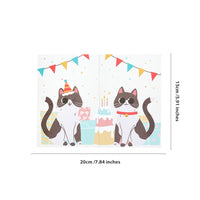 Cartoon Cat Birthday Flip Pop Up Card