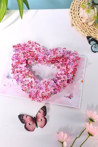 Pink Orchid Heart Pop Up Card