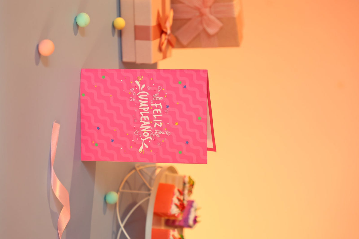 Pink Cake Birthday Greeting Card