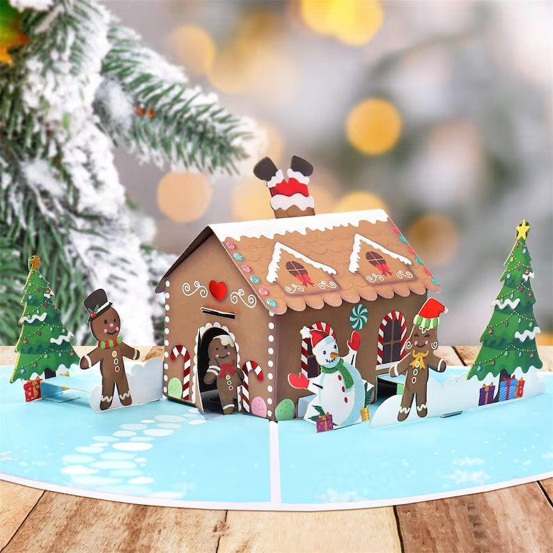 Heart Gingerbread House Pop Up Card