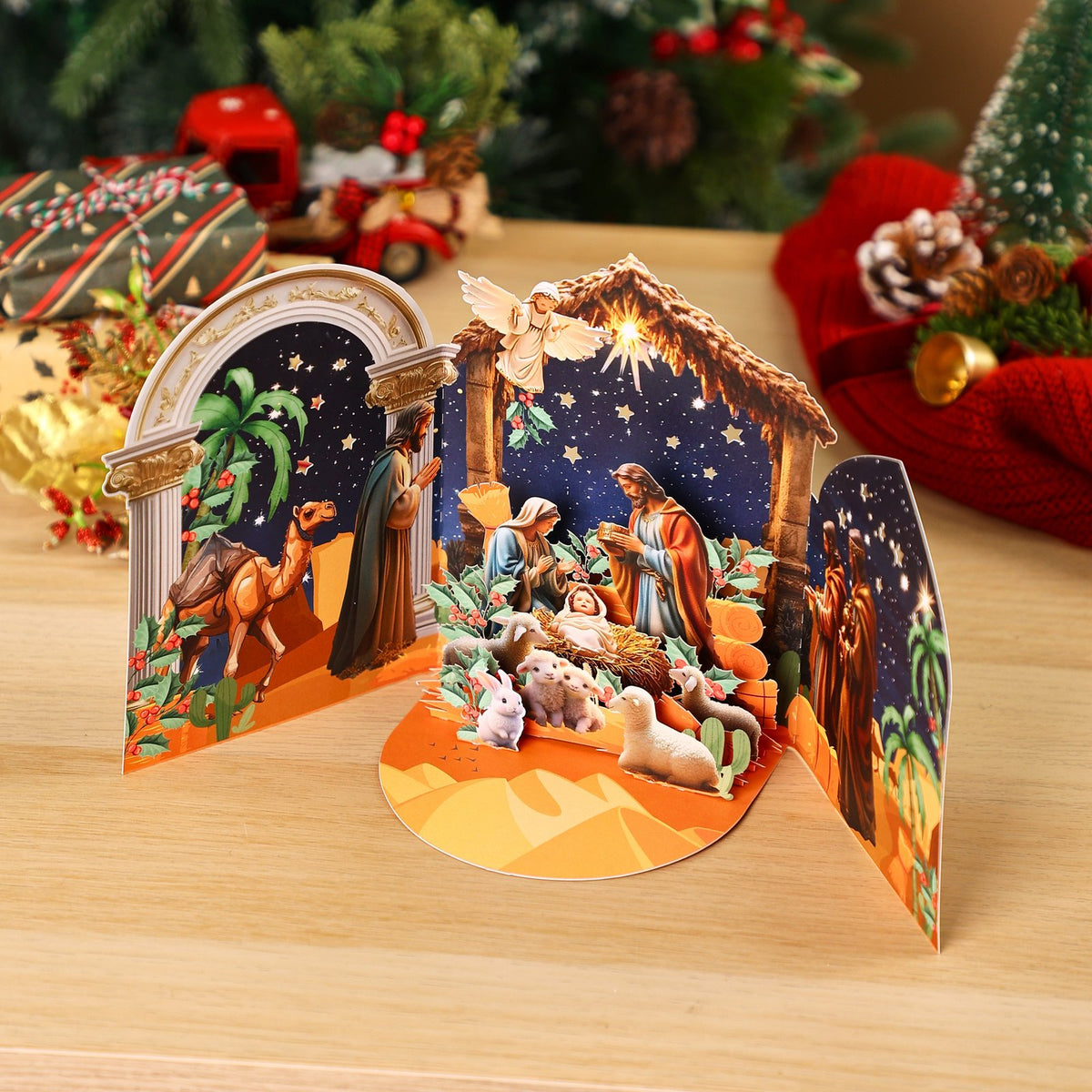 Open Door Nativity Greeting Card