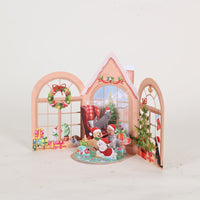 Christmas Cottage Window Scene 3D Pop Up Card