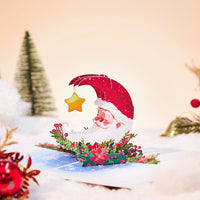 Santa Claus Crescent Moon 3D Pop Up Card