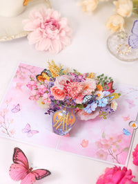 Dahlia Flower Vase 3D Pop Up Card