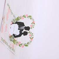 Floral Wreath Wedding Silhouette 3D Pop Up Card