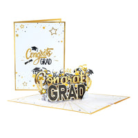Gold Graduation Flip Pop Up Card