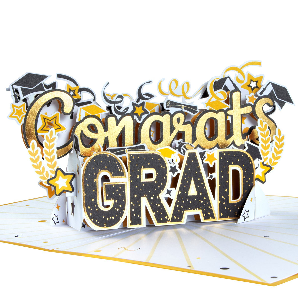 Gold Graduation Flip Pop Up Card