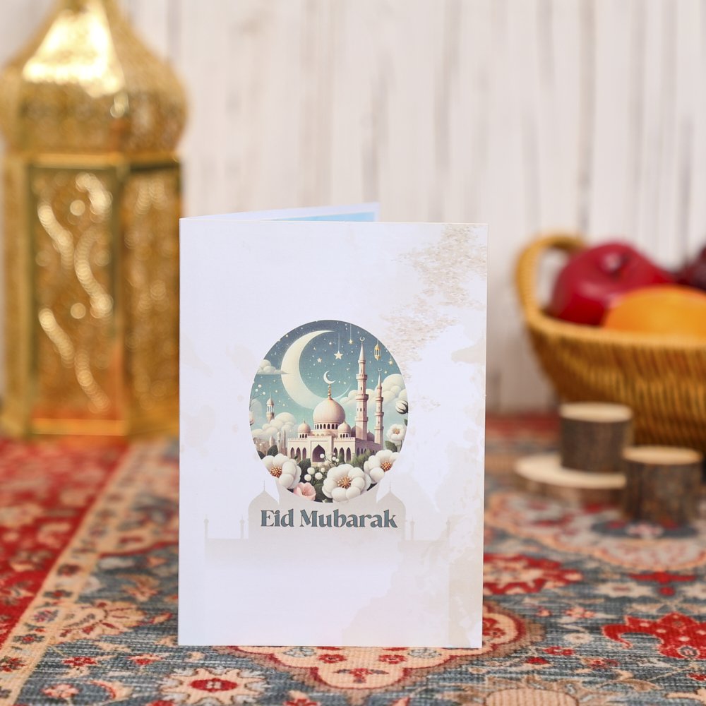 Ramadan Moon Floral Architecture 3D Pop Up Card