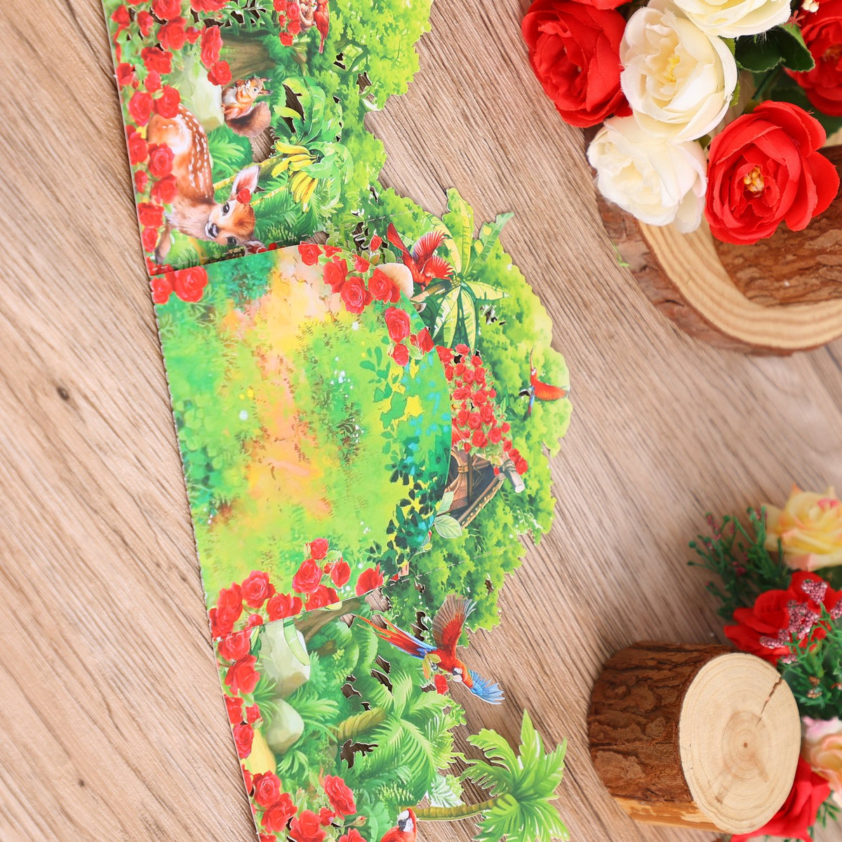 Forest Cardinal Double Door 3D Pop Up Card