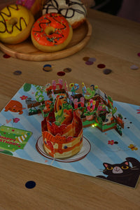 Gardening Cat Music Birthday Greeting Card