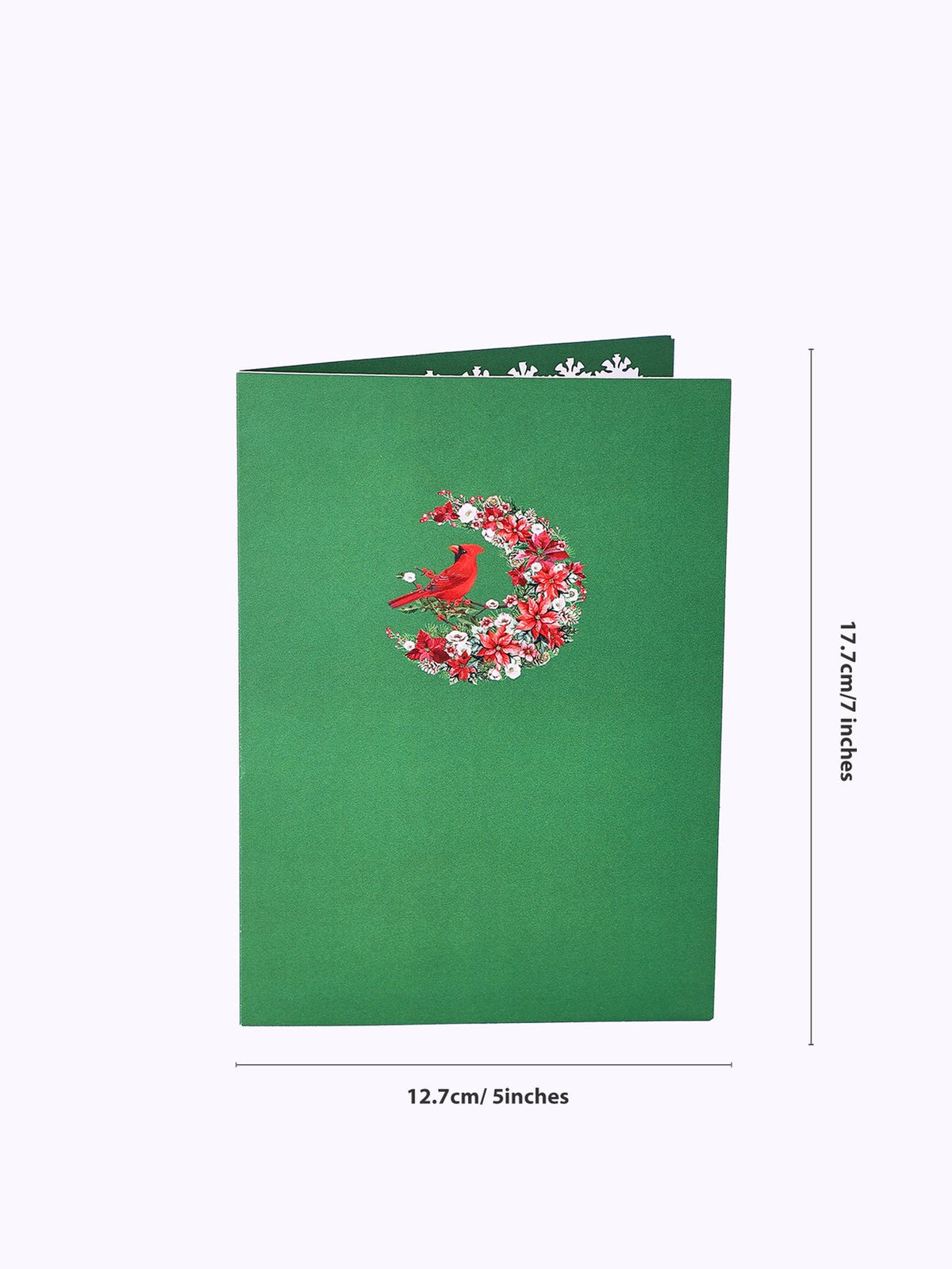 Green Cardinal Crescent Moon 3D Pop Up Card