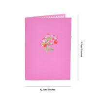Pink Tulip Heart Floral Wreath 3D Pop Up Card