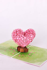 Cherry Blossom Heart Greeting Card