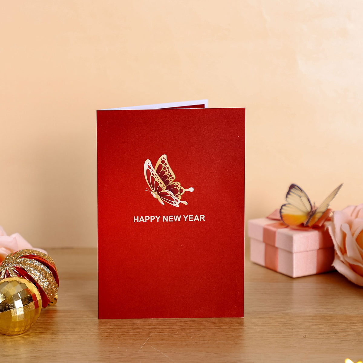 New Year Lucky Butterfly 3D Pop Up Card